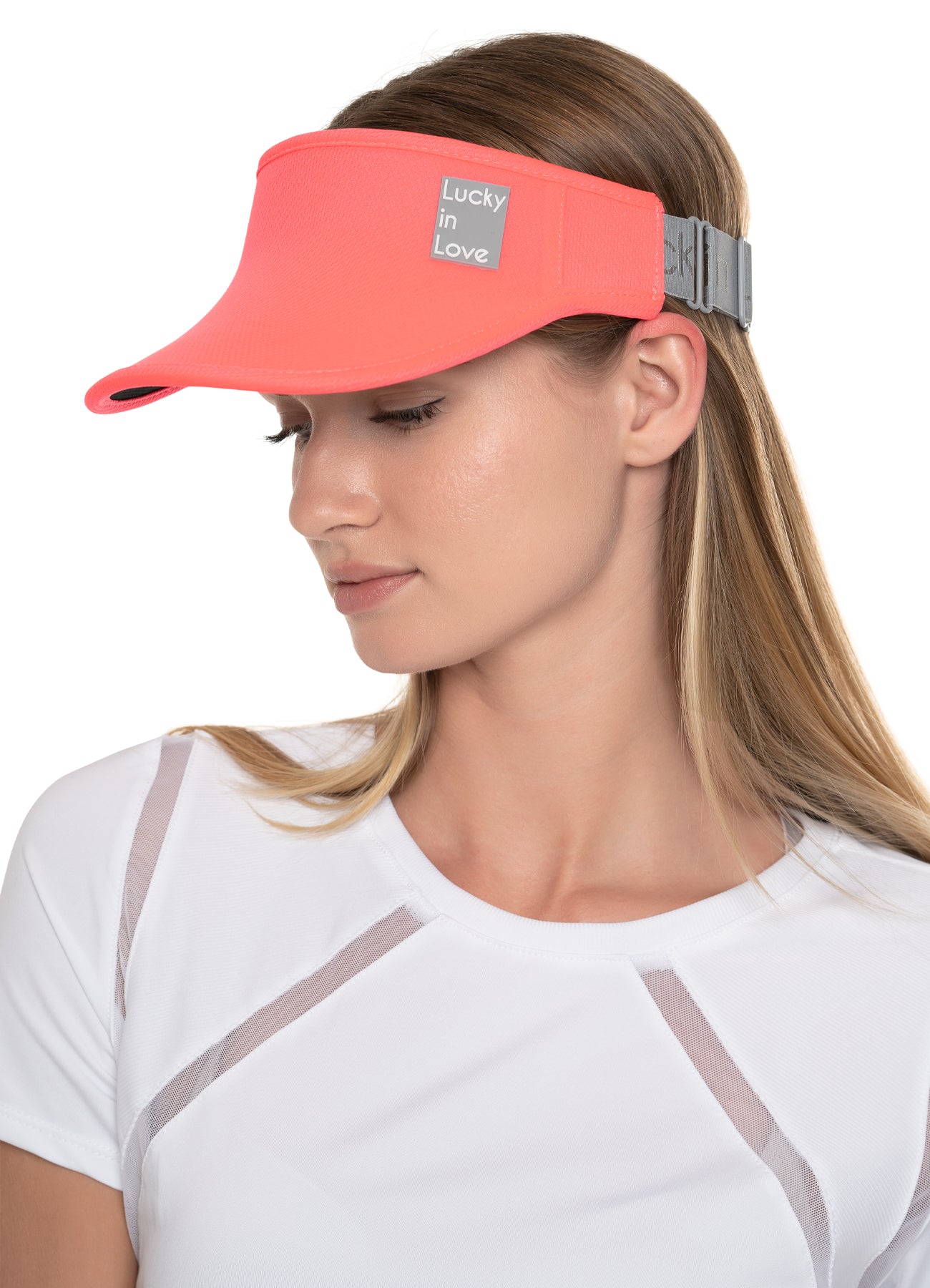 LUCKY LOGO STRETCH VISOR - CORAL CRUSH