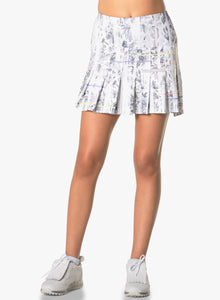  ELECTRIC TOILE PLEATED SKIRT